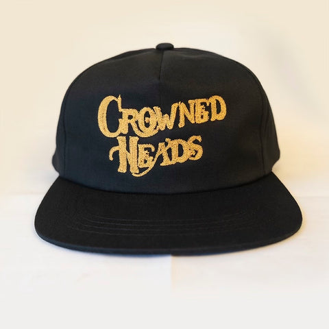 Crowned Heads Chainstitch 5-Panel Hat (BLACK)