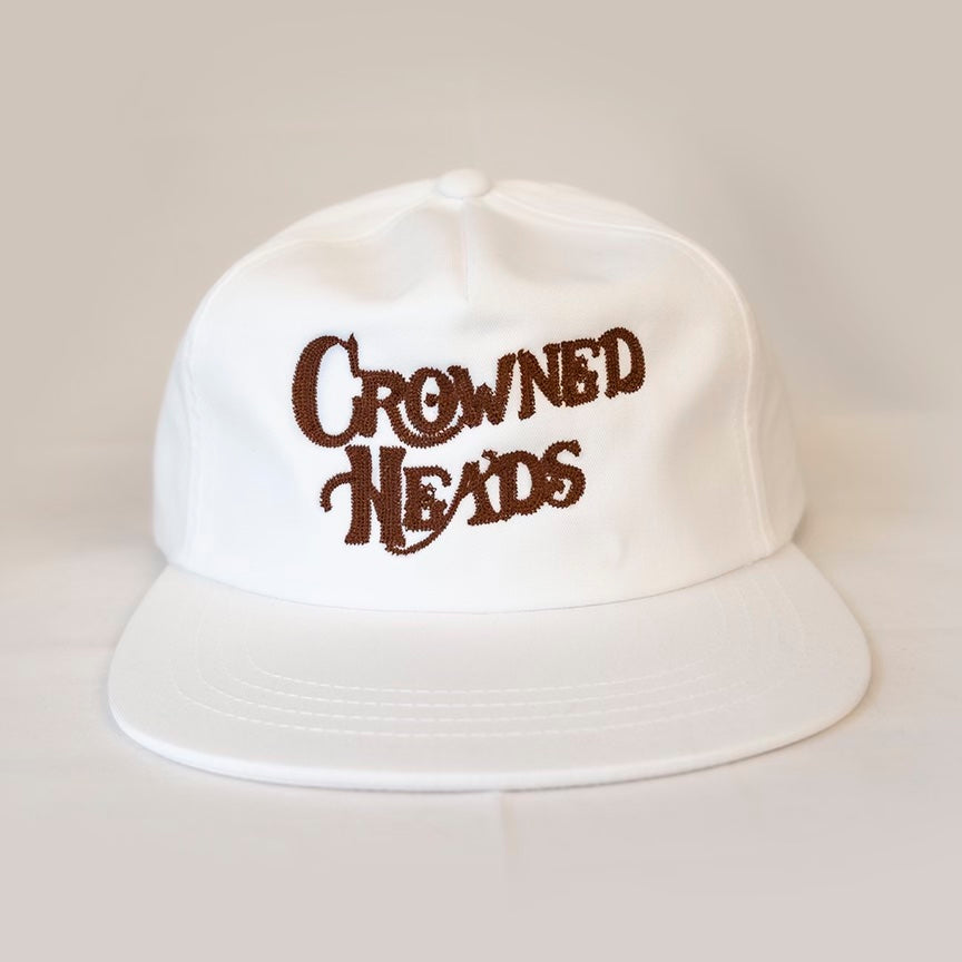 Crowned Heads Chainstitch 5-Panel Hat (WHITE)