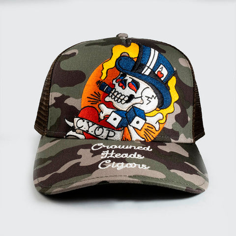 CYOP Smokin’ Skull Trucker Hat